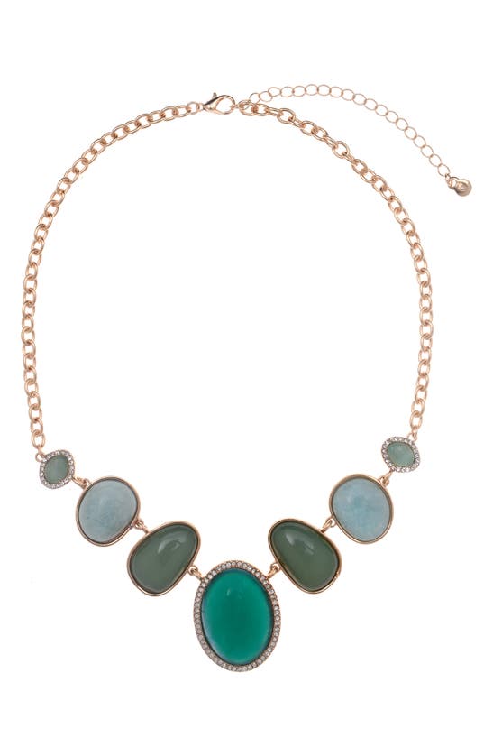 Shop Zaxie By Stefanie Taylor Crystal & Stone Statement Necklace In Gold