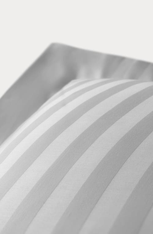 Brooks Brothers Stripe Sateen Sham Set In Grey