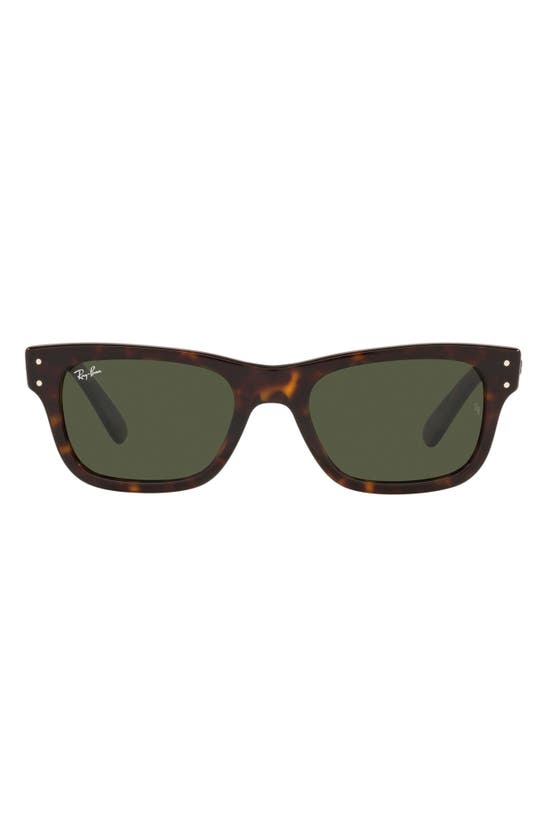 Ray Ban 55mm Rectangular Sunglasses In Havana/ Green