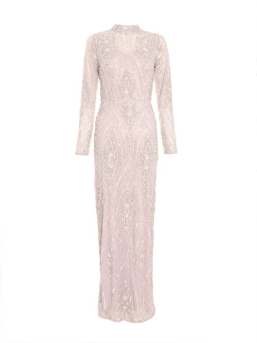 Shop Quiz Embellished High Neck Evening Dress In Lilac