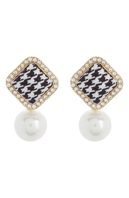 Shop Tasha Crystal & Imitation Pearl Drop Earrings In Black/white