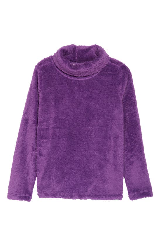 Zella Furry Fleece Funnel Neck Pullover In Purple Amaranth