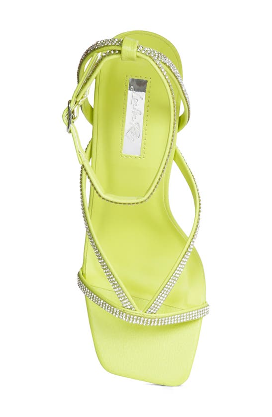 Shop Rag & Co London Rag Crush It Diamante Mid Heel Sandal In Lime