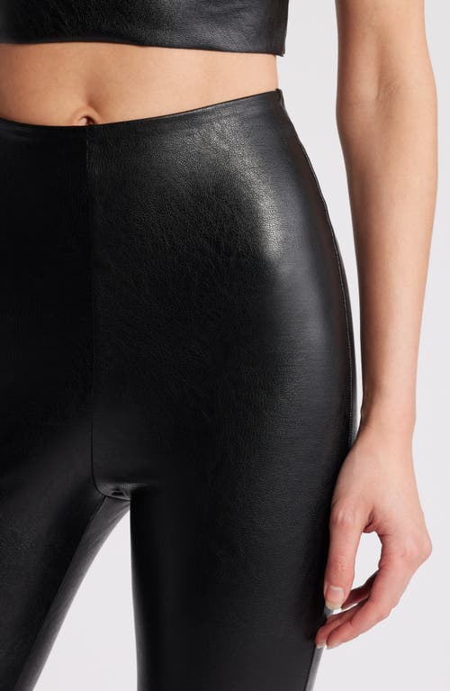 Commando Flared Mid-rise Faux-leather Leggings In Black