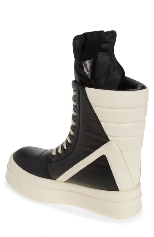 Shop Rick Owens Geobasket Mega Bumper High Top Sneaker In Black/milk/milk