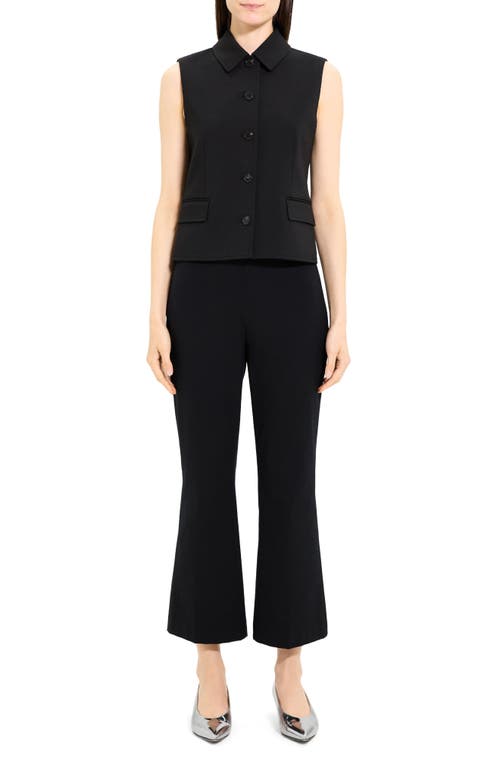 Theory Tailored Wool-blend Vest In Black
