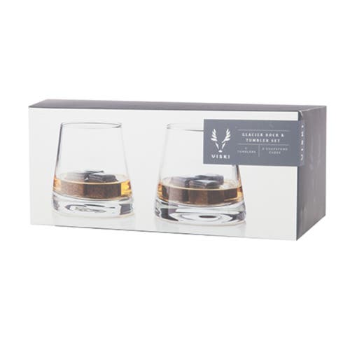 Viski Glacier Rocks 8-piece Soapstone Cube And Tumbler Set In Clear