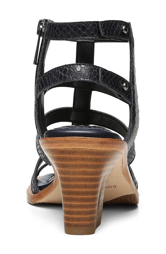 Shop Donald Pliner Jenessa Block Heel Gladiator Sandal In Navy