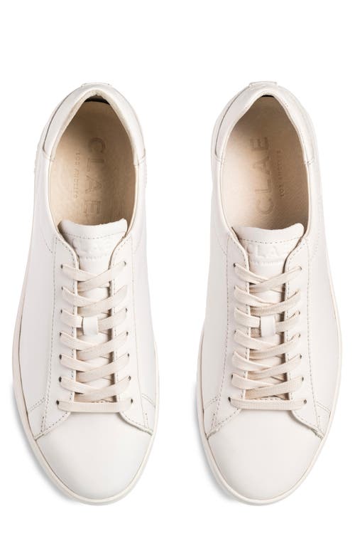 Shop Clae Bradley Leather Sneaker In Triple Off White Leather