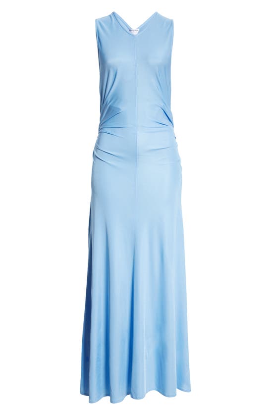 Shop Bottega Veneta V-neck Cutout Jersey Dress In Admiral