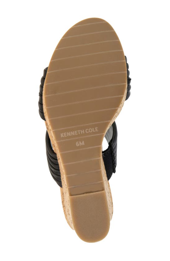 Shop Kenneth Cole Cailyn Platform Wedge Slide Sandal In Black Smooth
