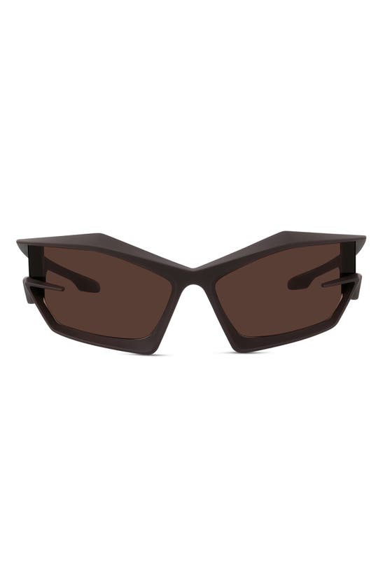 Shop Givenchy Geometric Sunglasses In Matte Dark Brown / Brown