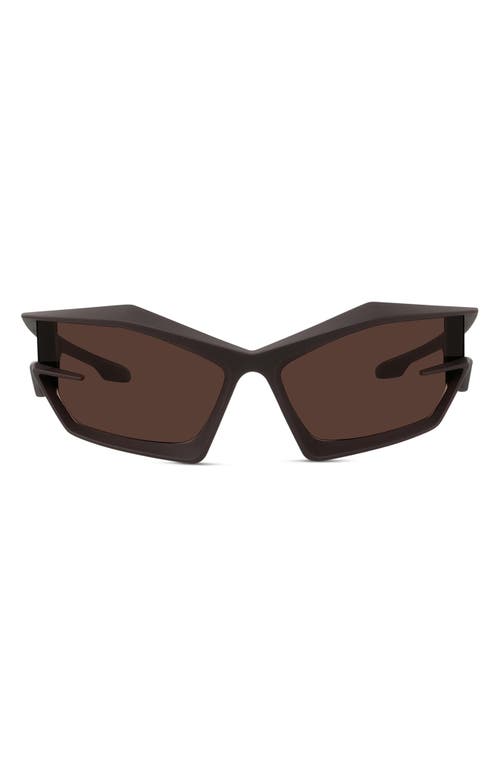 Shop Givenchy Geometric Sunglasses In Matte Dark Brown/brown