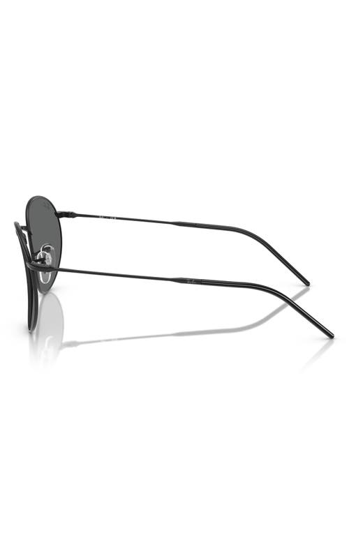 Ray Ban Round Reverse Sunglasses Black Frame Grey Lenses 55-21 In Black