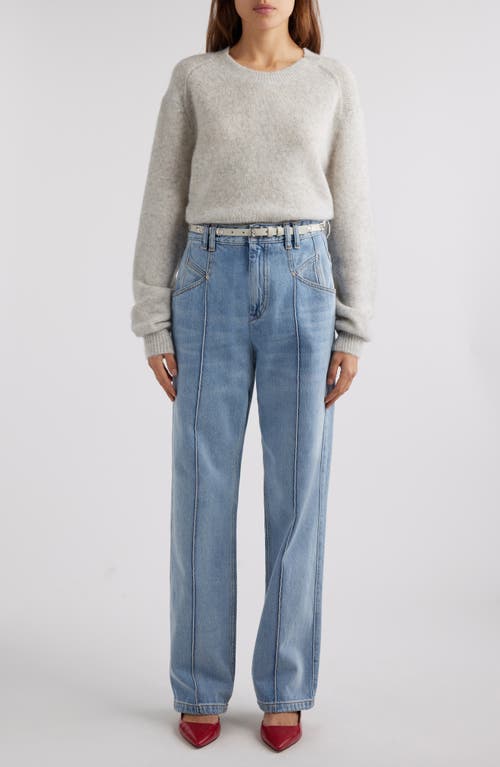 Shop Isabel Marant Nadege Straight Leg Jeans In Ice Blue