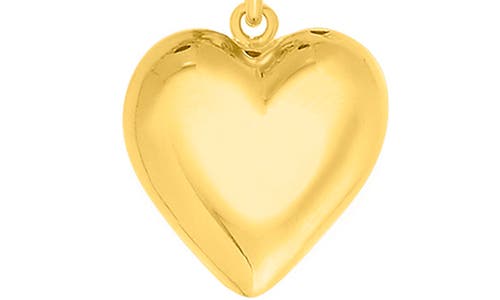 Karat Rush Paperclip Chain Heart Pendant Necklace In Yellow