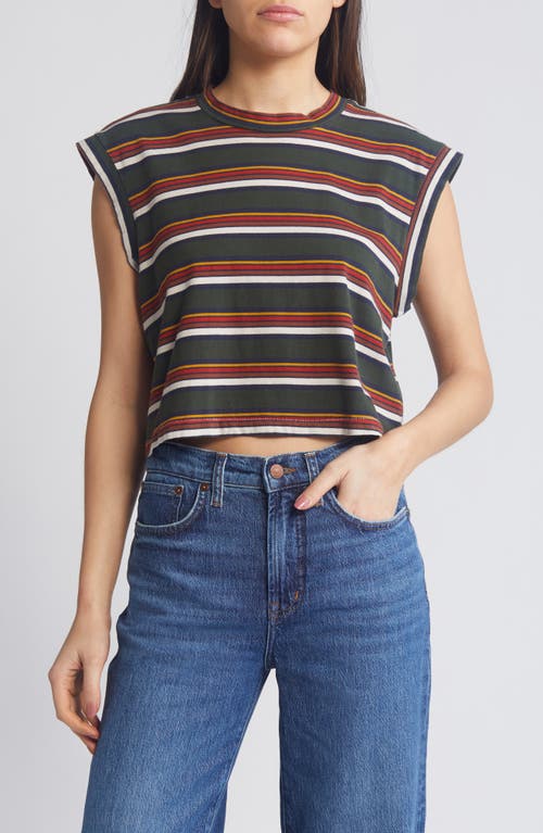 THE GREAT THE GREAT. THE SQUARE STRIPE MUSCLE TEE 