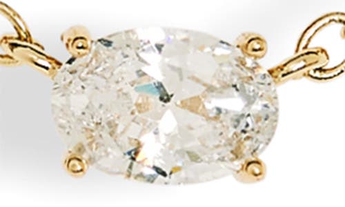 Leith Cz Station Necklace In Clear- Gold