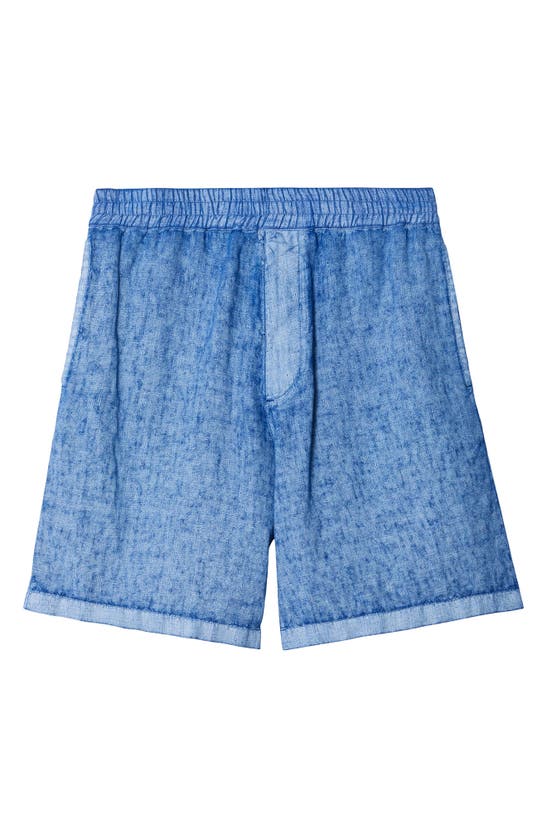 Shop Burberry Ekd Oversize Linen Shorts In Knight