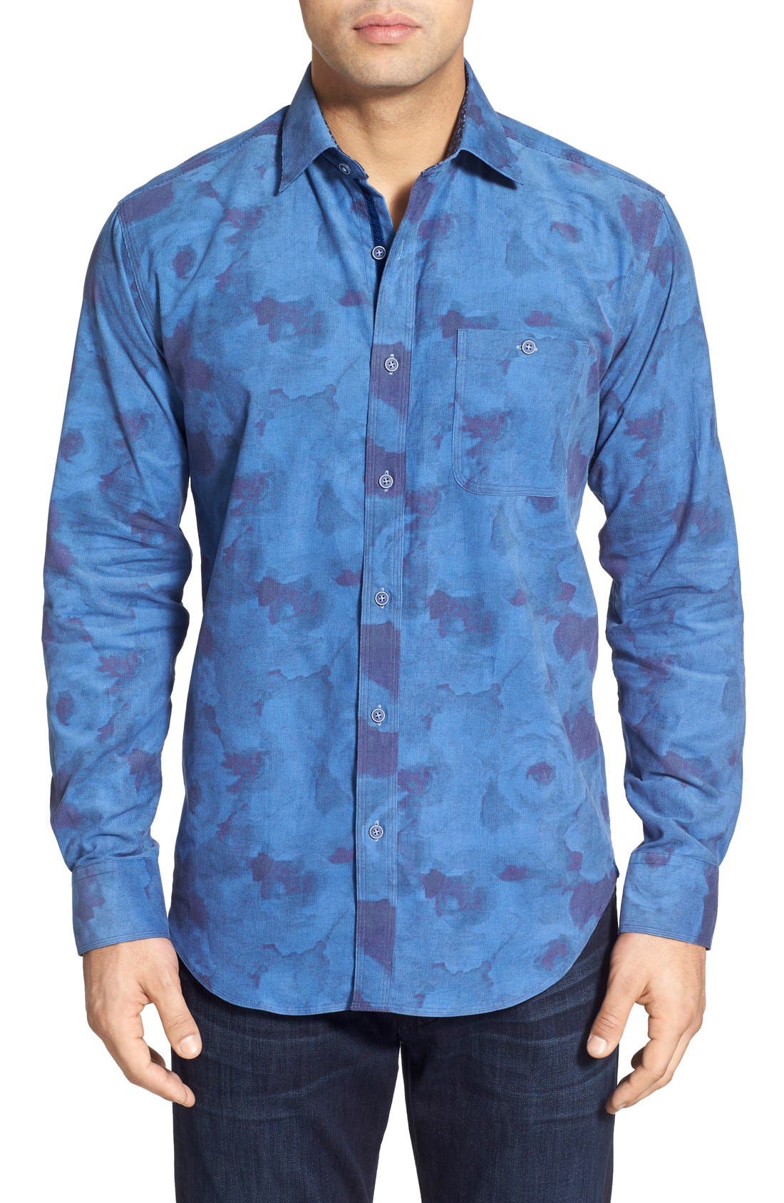 Bugatchi Shaped Fit Print Sport Shirt Nordstrom