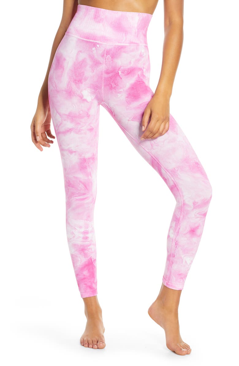 FREE PEOPLE FP MOVEMENT Om Shanti Tie Dye Leggings, Main, color, PINK