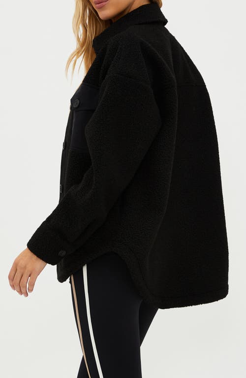 Shop Beach Riot Noelle Faux Shearling Shacket In Black