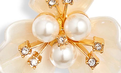 Shop Lele Sadoughi Blossom Button Imitation Pearl & Crystal Earrings