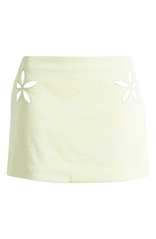 Shop Mistress Rocks Floral Cutout Miniskirt In Matcha