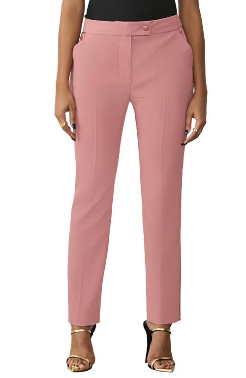 Satin Tuxedo Pants in Soft Pink