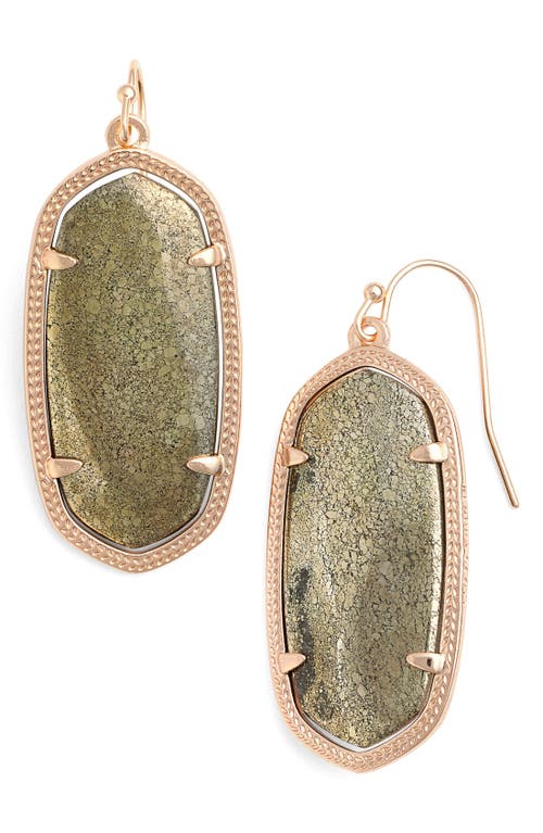 Kendra Scott Elle Filigree Drop Earrings In Pyrite/rose Gold