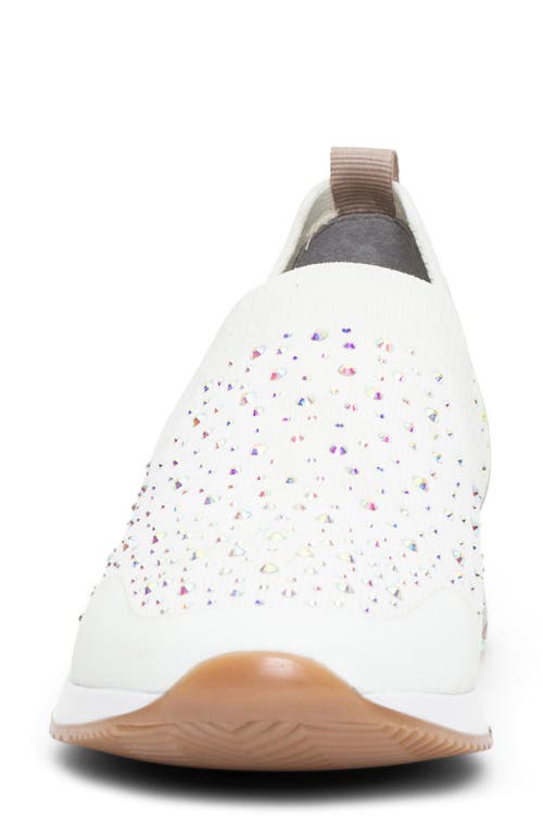 Shop Ara Layton Rhinestone Slip-on Shoe In White Wovenstretch W/stones