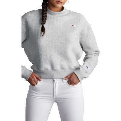 Champion Mock Neck Reverse Panel Crop Sweatshirt