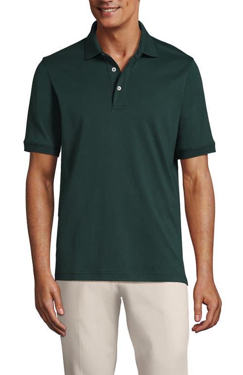 Shop Lands' End Short Sleeve Cotton Supima Polo Shirt In Deep Forest