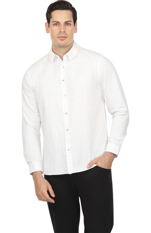 Shop Vustra Check Long Sleeve Shirt In White