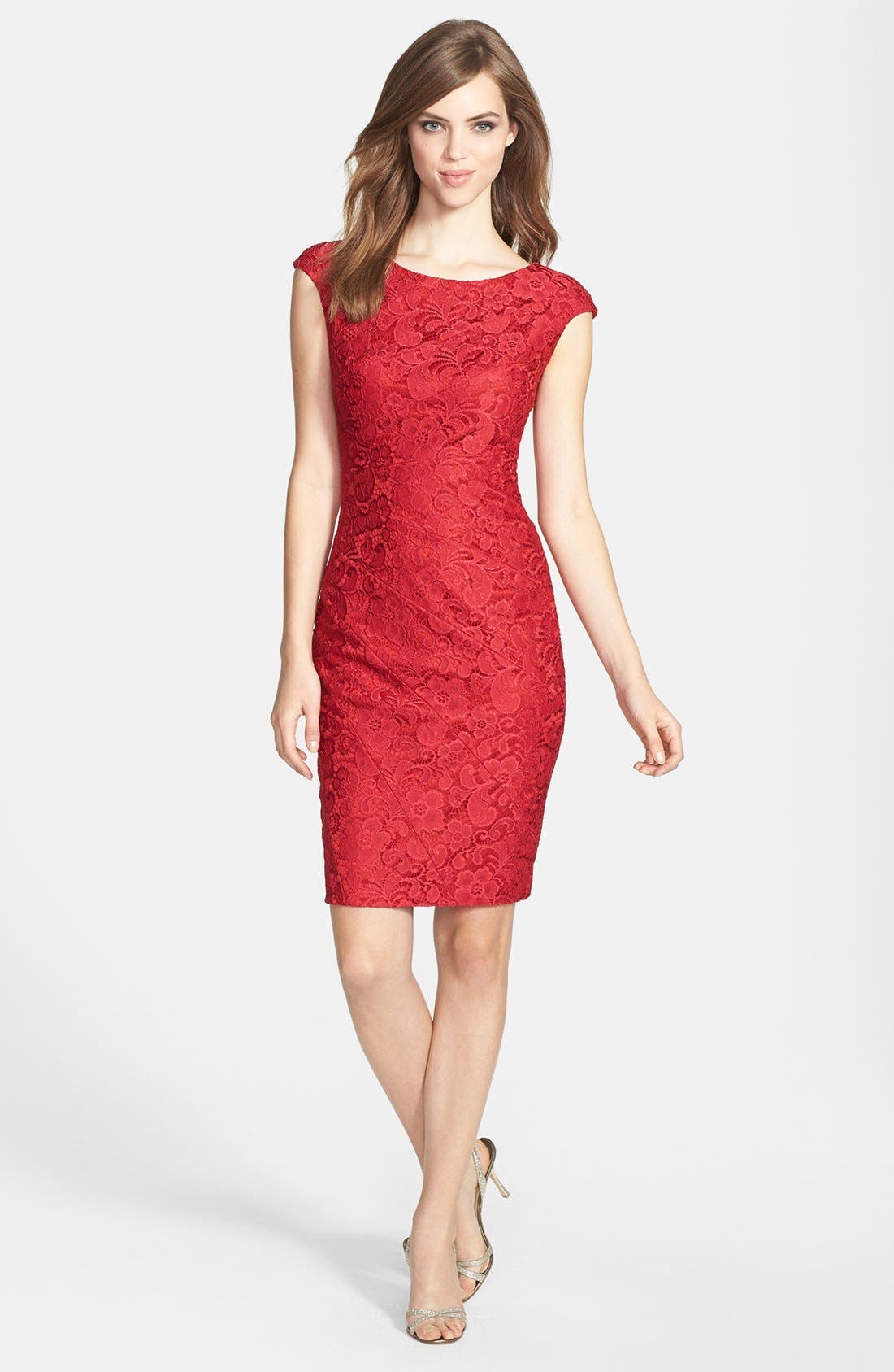 JAX Cap Sleeve Lace Sheath Dress Nordstrom