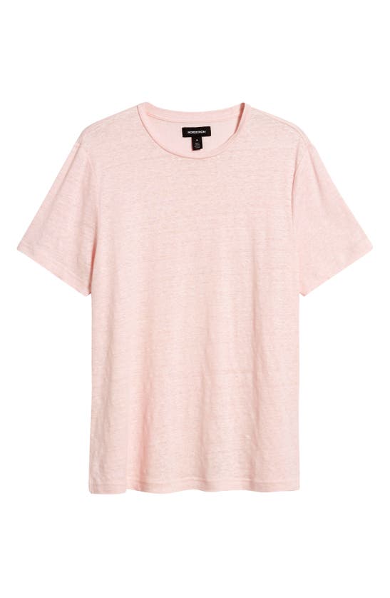 Shop Nordstrom Linen Crewneck T-shirt In Pink Cake