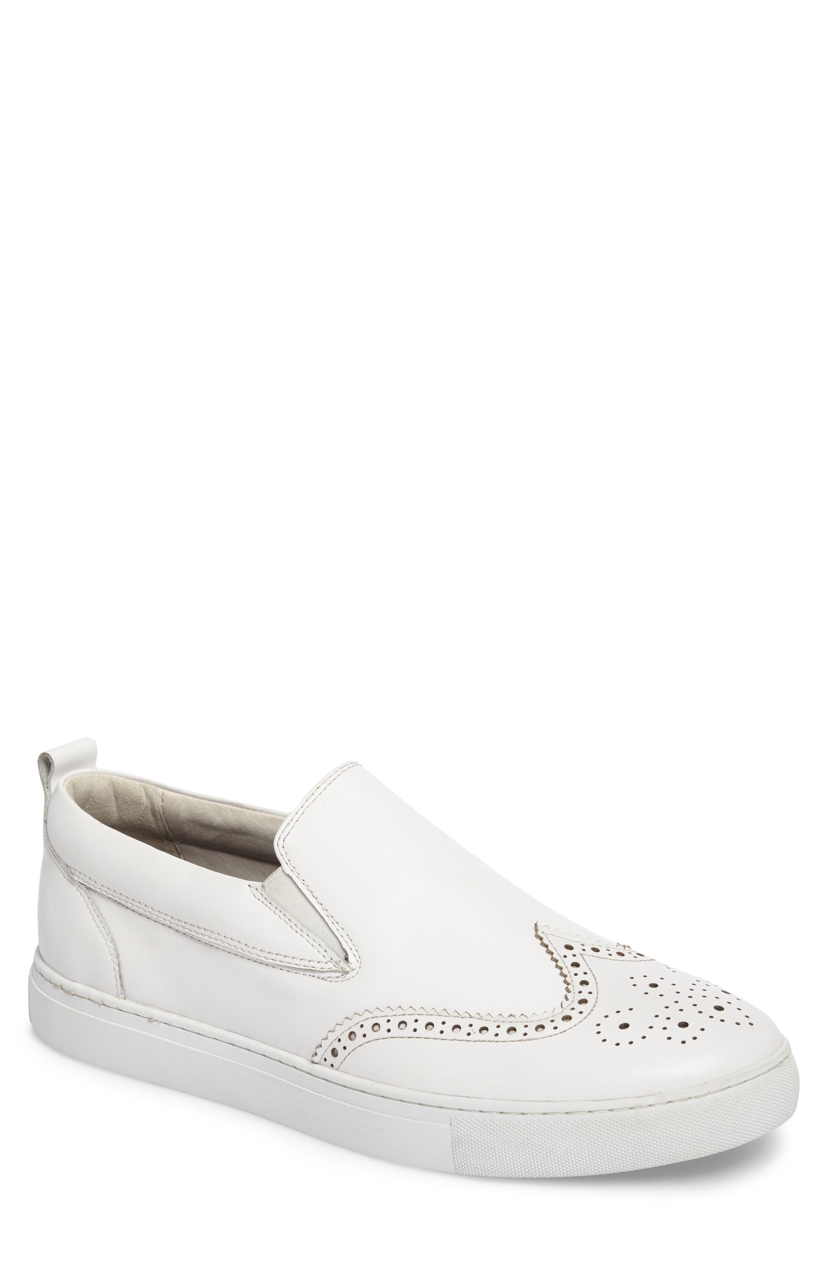 Zanzara Ali Wingtip Slip-on Sneaker In White | ModeSens