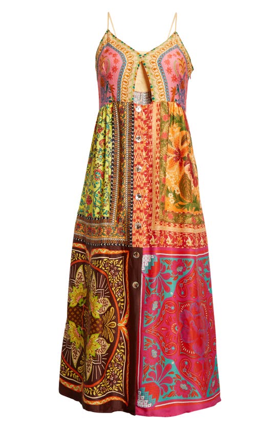 Shop Farm Rio Mixed Scarves Cutout Sundress In Mixed Scarves Multicolor