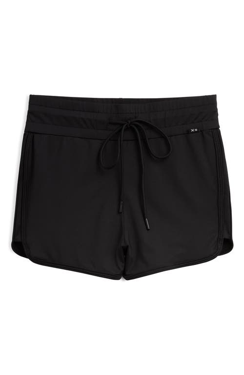 High Waist Swim Shorts in Black