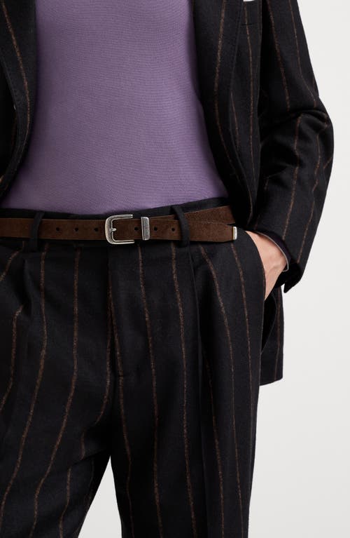 Shop Brunello Cucinelli Leather Belt In Coffee