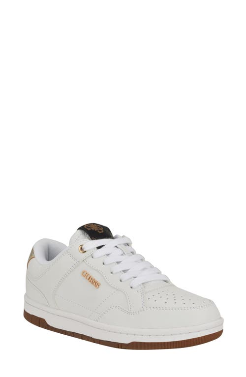 GUESS Rubinn Sneaker White/Gold at Nordstrom,