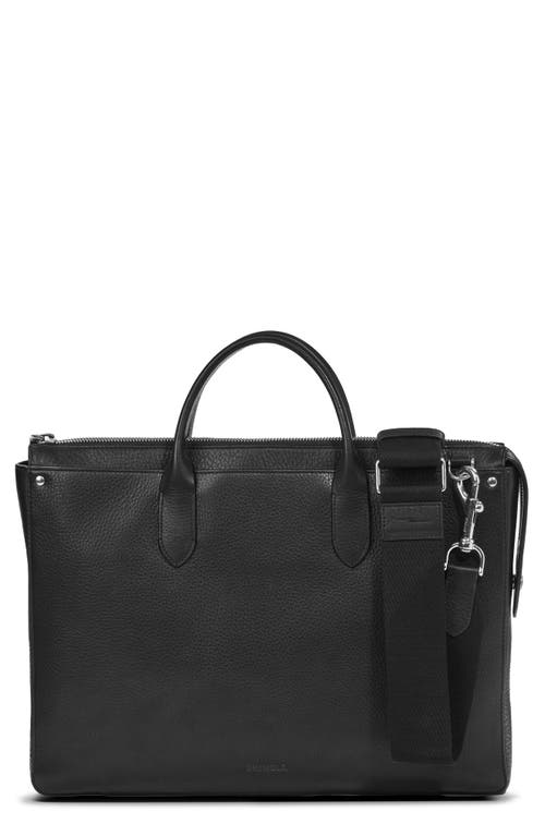 The Slim Traveler Leather Briefcase in Black