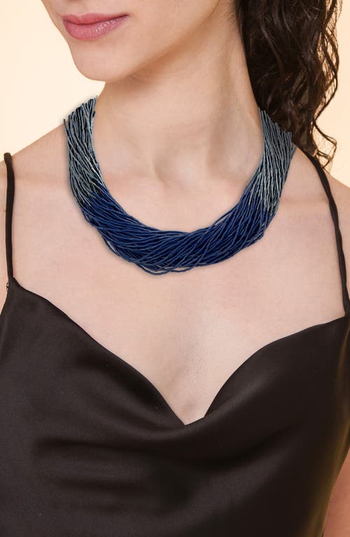 Deepa Gurnani Loretta Beaded Layered Necklace In Gunmetal