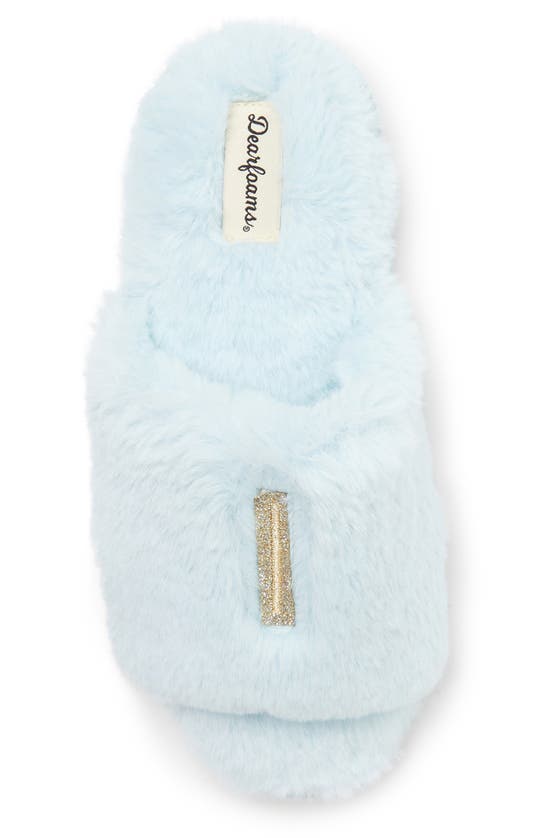 Shop Dearfoams Novelty Faux Fur Bridal Slide In Blue