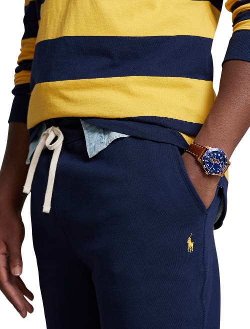 Shop Polo Ralph Lauren Fleece Pants In Navy