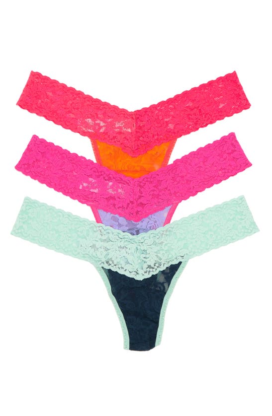 Hanky Panky Low Rise Lace Thong In Orsp/crlg,