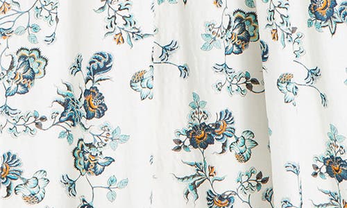 Shop Max Studio Floral Flutter Sleeve Maxi Dress In Ecru/blue Ploomy Petals