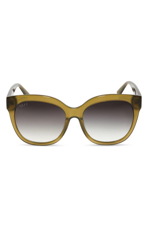 Shop Diff Maya 59mm Round Sunglasses In Olive/grey Gradient
