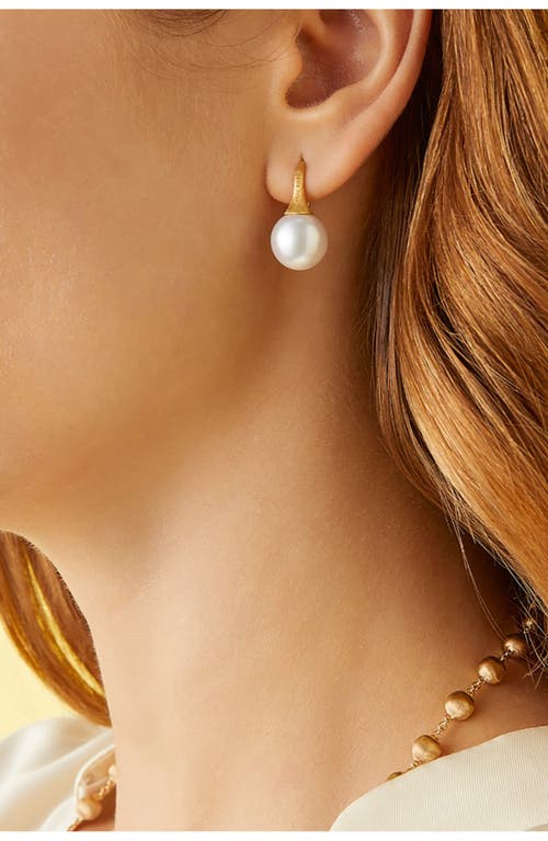 Shop Marco Bicego Pearl Drop Earrings In Yellow Gold