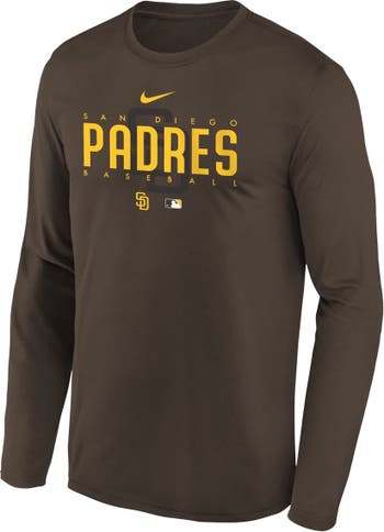 Nike Youth Nike Brown San Diego Padres Authentic Collection Legend  Performance Long Sleeve T-Shirt